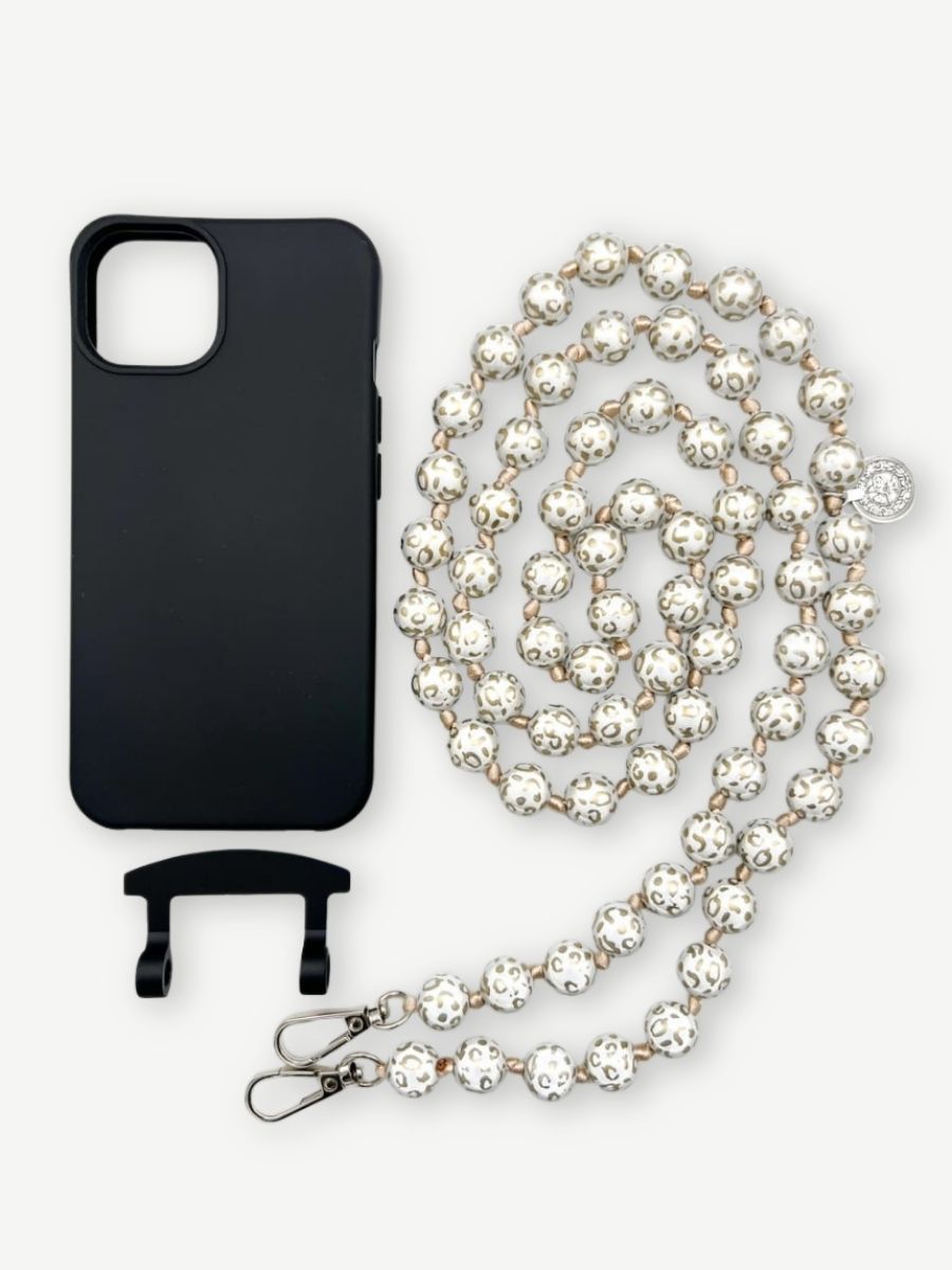 Set Handykette MIRACLE LEO GOLD mit Hülle COAL für iPhone