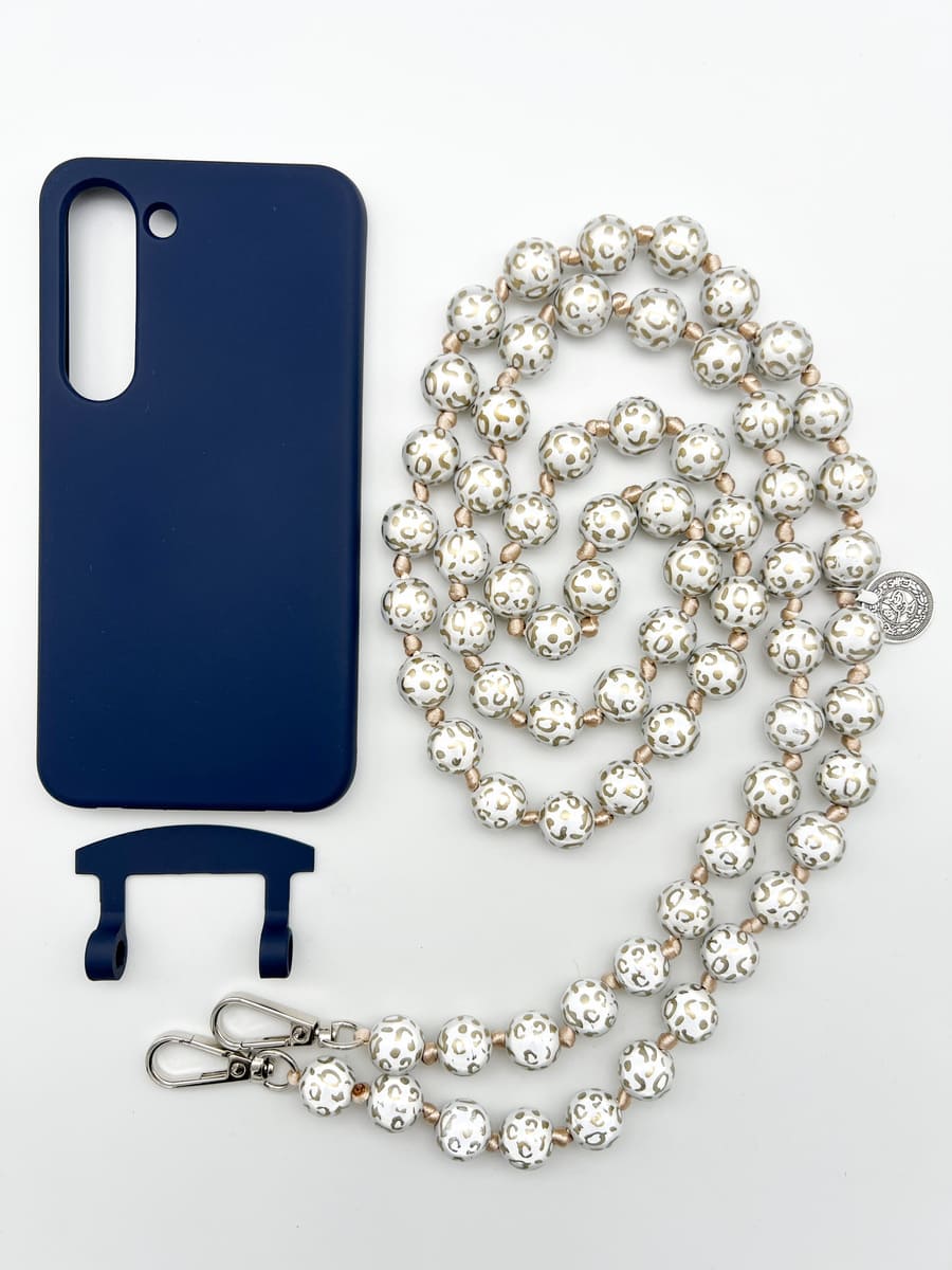 Set Handykette MIRACLE LEO GOLD mit Hülle NAVY für Samsung