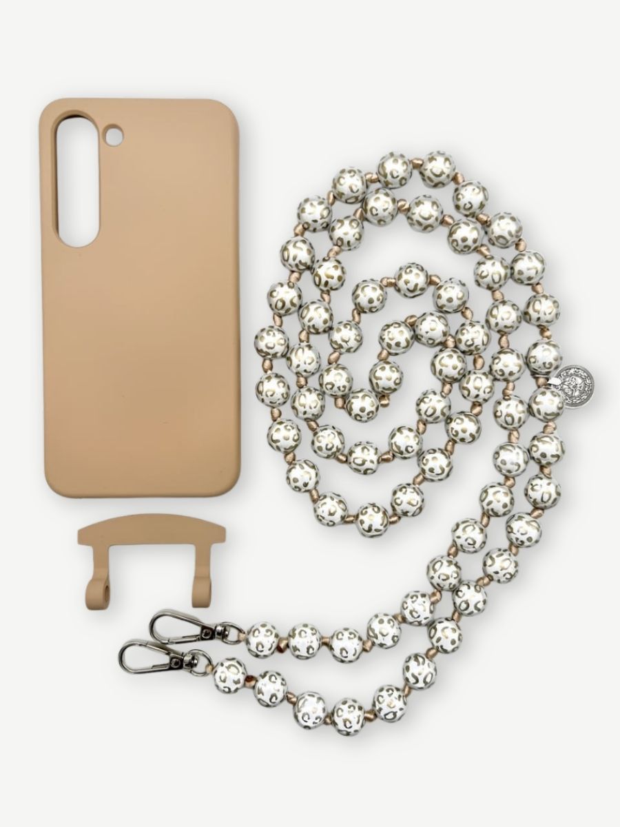 Set Handykette MIRACLE LEO GOLD mit Hülle TOFFEE für Samsung