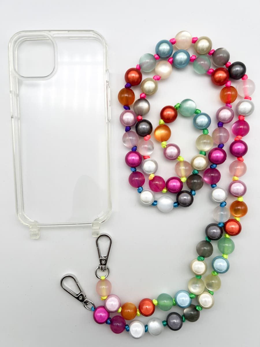 Set Handykette MIRACLE RAINBOW PASTELL mit Hülle AIR für iPhone