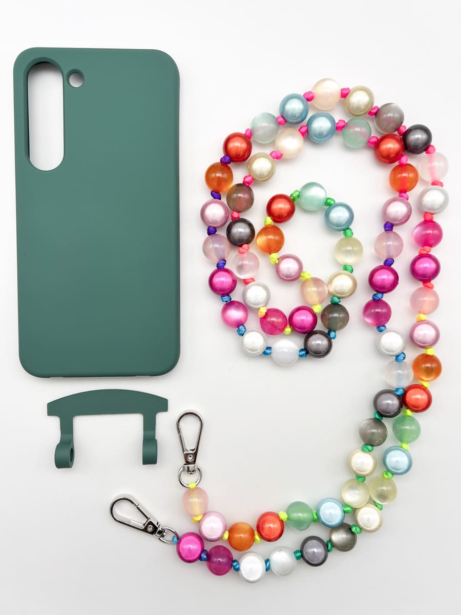 Set Handykette MIRACLE RAINBOW PASTELL mit Hülle OCEAN für Samsung