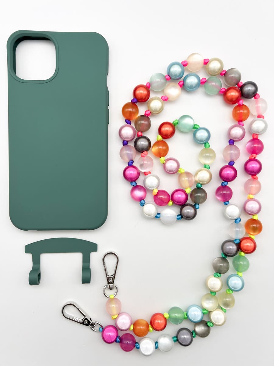 Set Handykette MIRACLE RAINBOW PASTELL mit Hülle OCEAN für iPhone