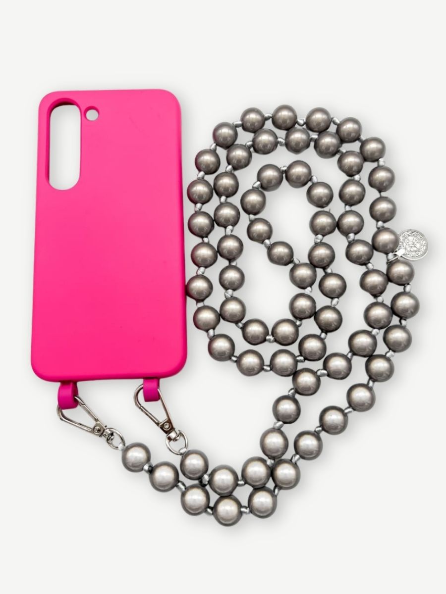 Set Handykette MIRACLE STONE mit Hülle HOT PINK für Samsung