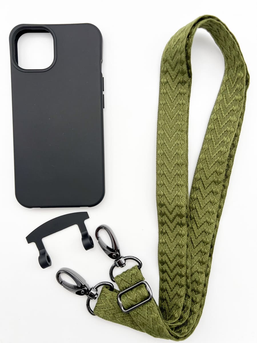 Set Handykette MONACO GREEN mit Hülle COAL für iPhone