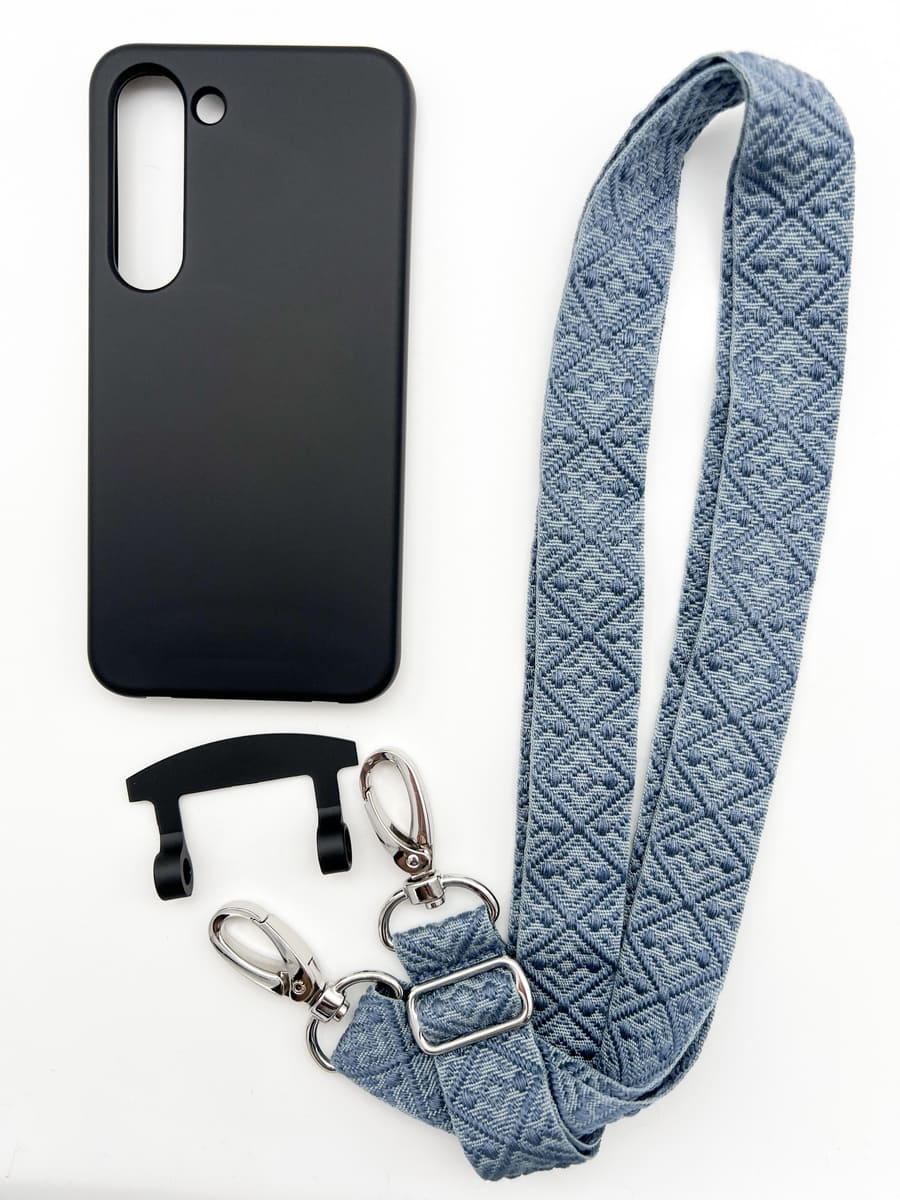 Set Handykette OSLO BLUE mit Hülle COAL für Samsung