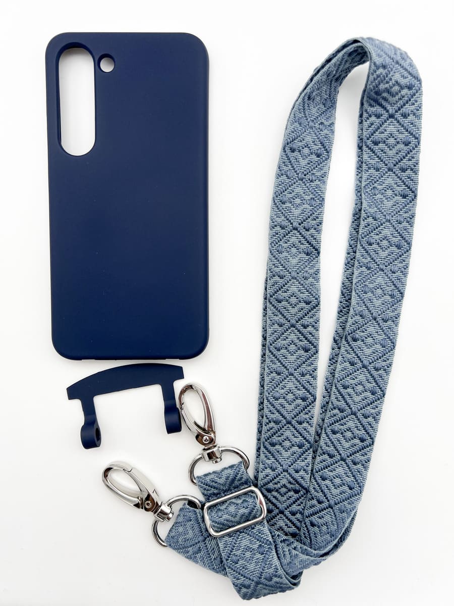 Set Handykette OSLO BLUE mit Hülle NAVY für Samsung