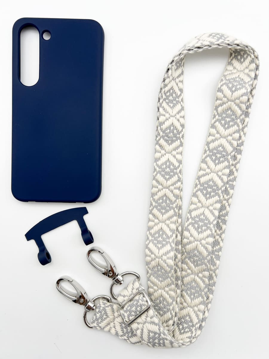 Set Handykette SNOWFLAKE mit Hülle NAVY für Samsung