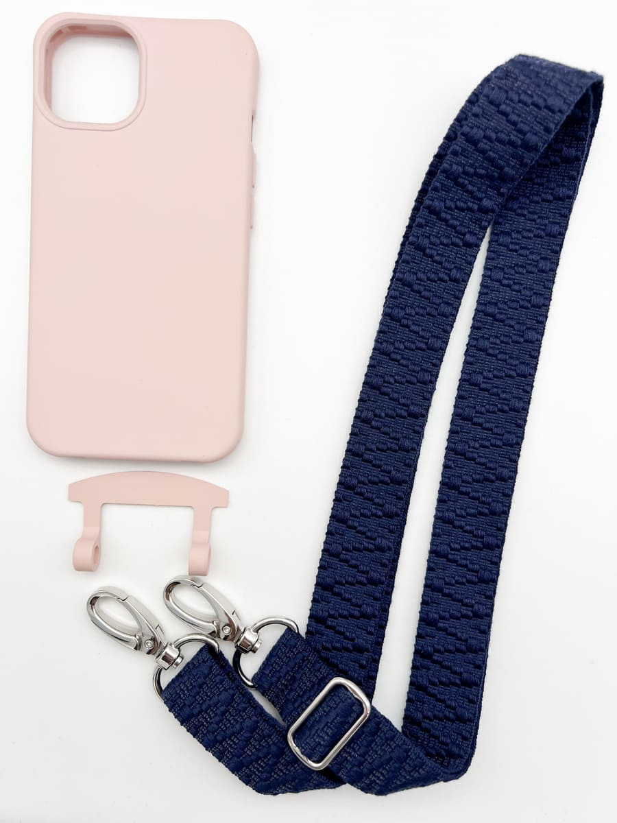 Set Handykette STRIPES NAVY mit Hülle CANDY für iPhone