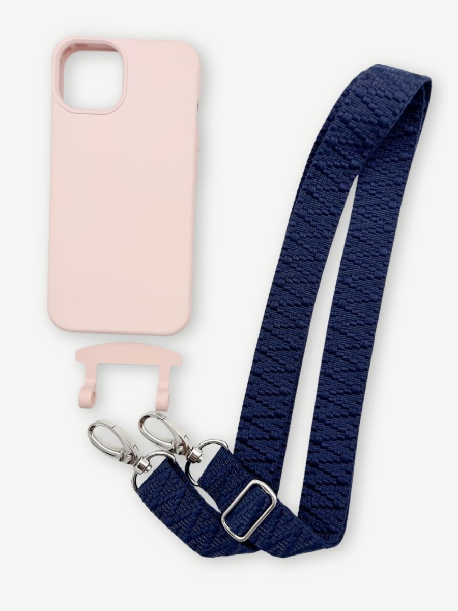 Set Handykette STRIPES NAVY mit Hülle CANDY für iPhone