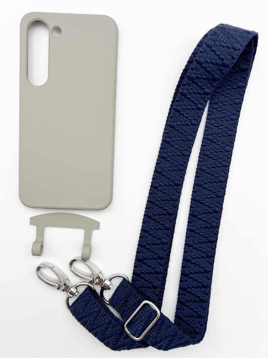 Set Handykette STRIPES NAVY mit Hülle STONE für Samsung