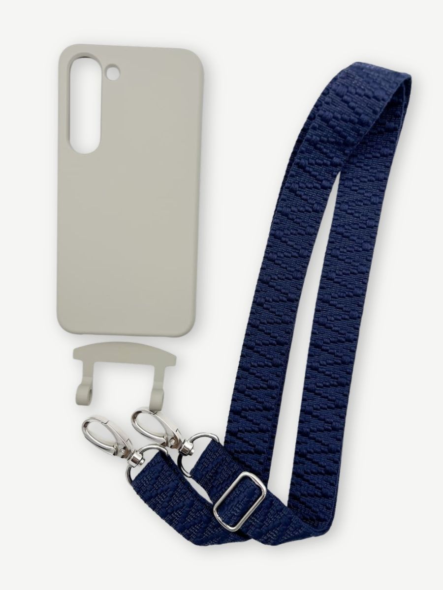 Set Handykette STRIPES NAVY mit Hülle STONE für Samsung