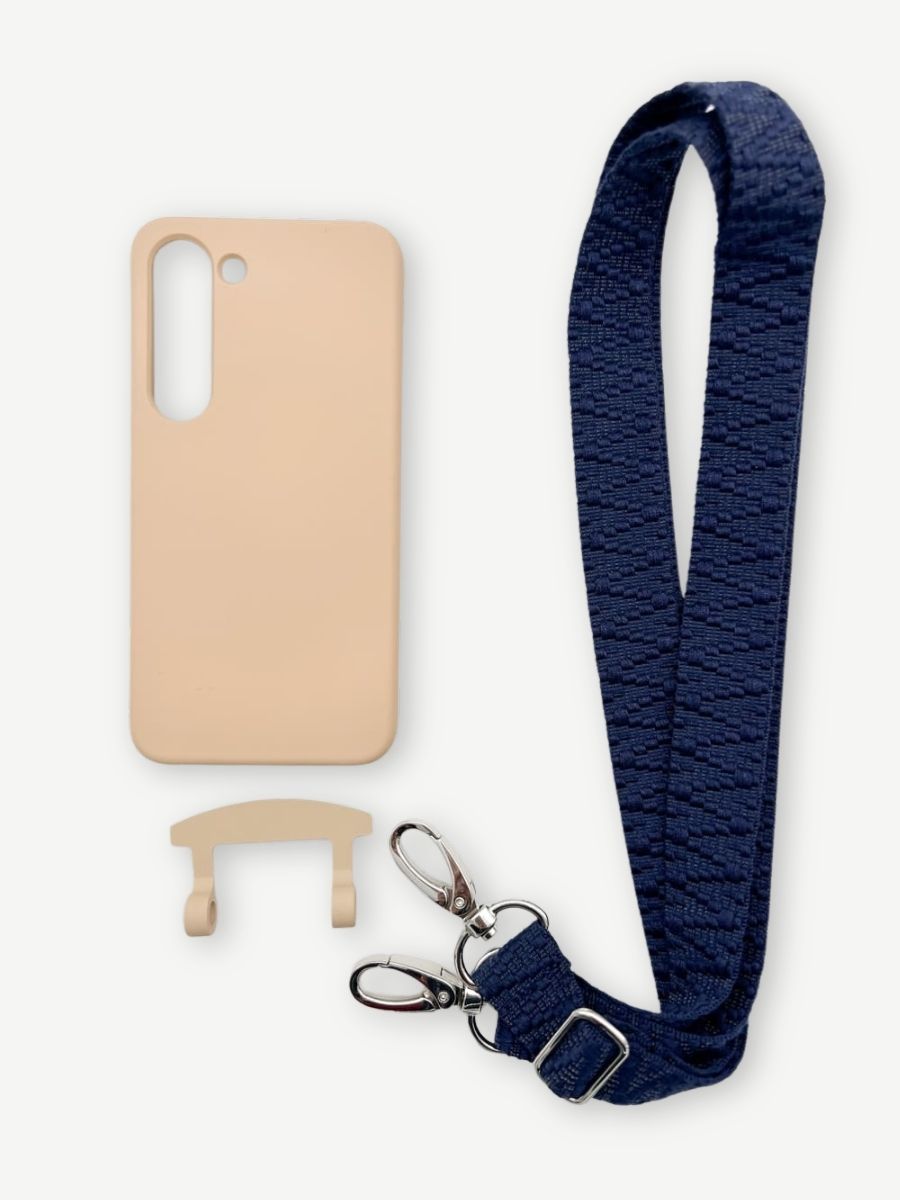Set Handykette STRIPES NAVY mit Hülle TOFFEE für Samsung