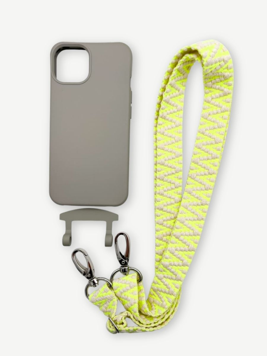 Set Handykette STRIPES NEON Hülle grau iphone
