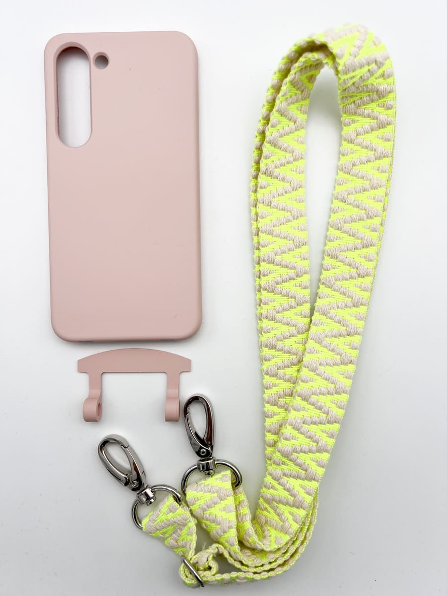 Set Handykette STRIPES NEON mit Hülle CANDY für Samsung