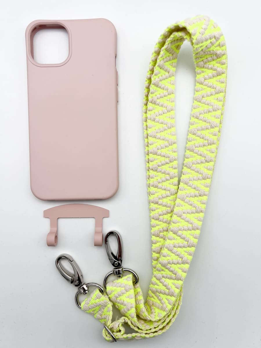 Set Handykette STRIPES NEON mit Hülle CANDY für iPhone