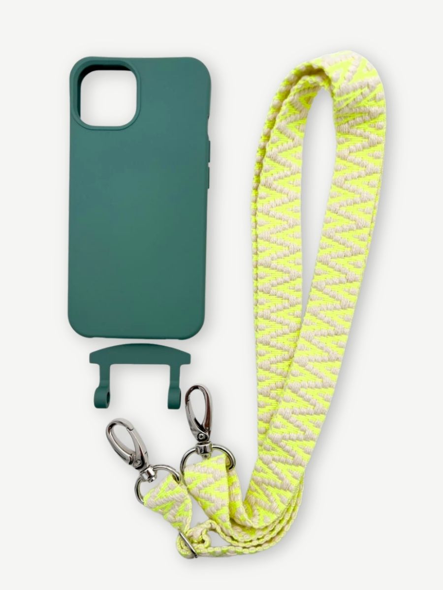 Set Handykette STRIPES NEON mit Hülle OCEAN für iPhone