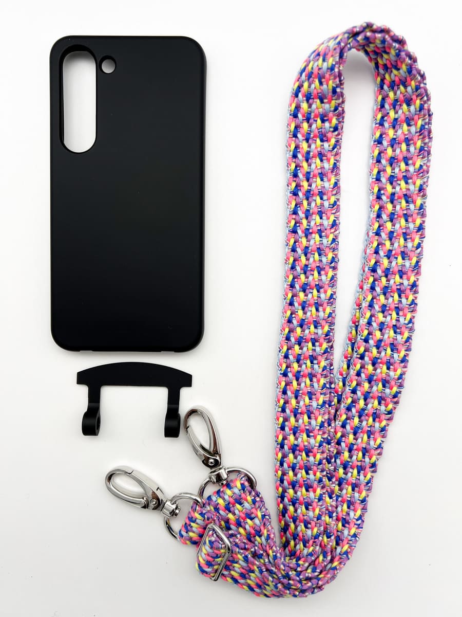 Set Handykette VALENCIA PINK mit Hülle COAL für Samsung