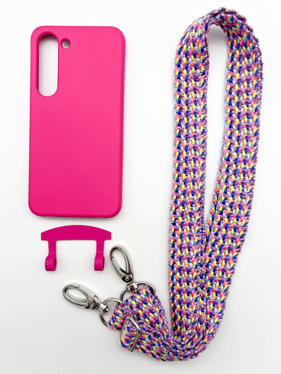 Set Handykette VALENCIA PINK mit Hülle HOT PINK für Samsung