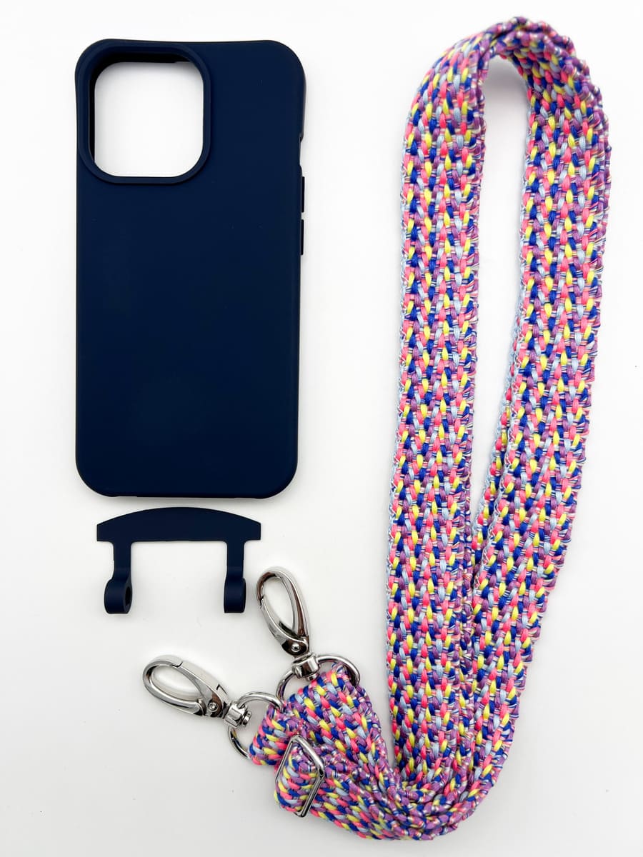 Set Handykette VALENCIA PINK mit Hülle NAVY für iPhone