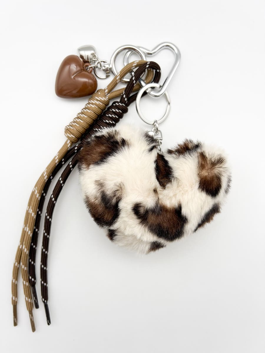 Taschenanhänger SOFT LEO HEART beige