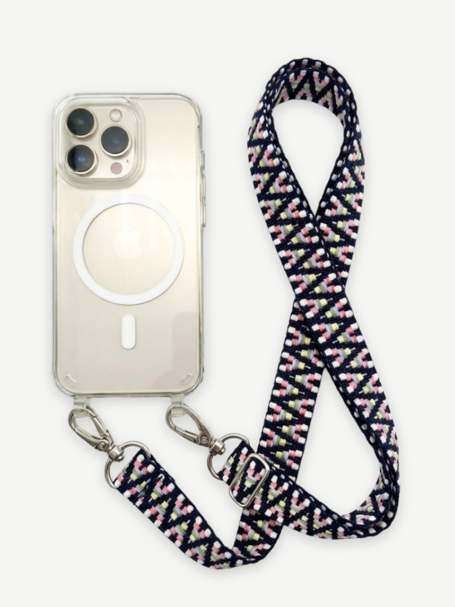 Set Handykette STRIPES RAINBOW mit Hülle AIR transparent