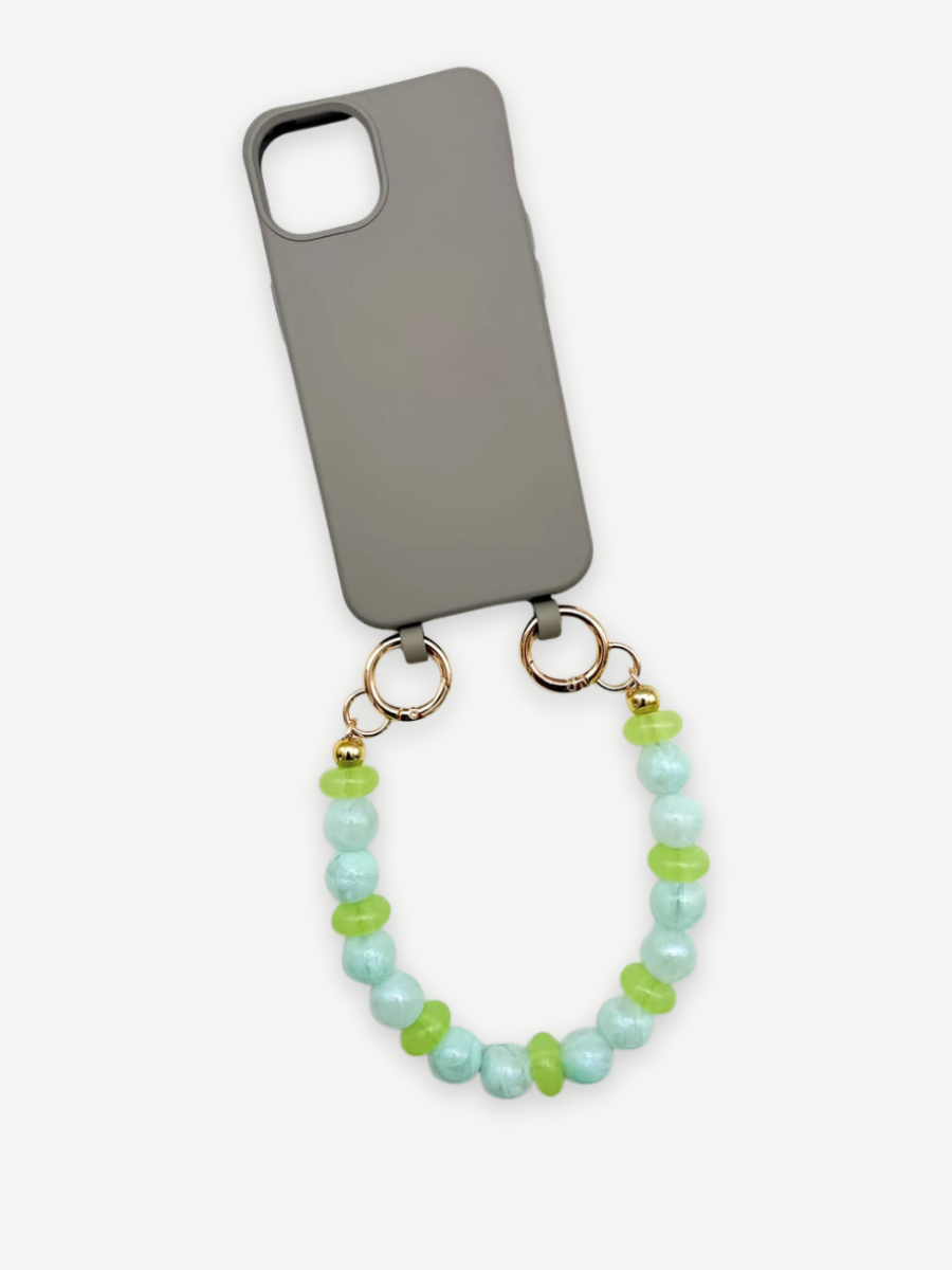 Handykette kurz GREEN STONES mit Hülle iphone