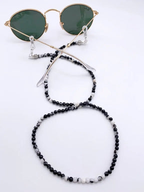 Brillenkette schwarz aus Edelsteinen