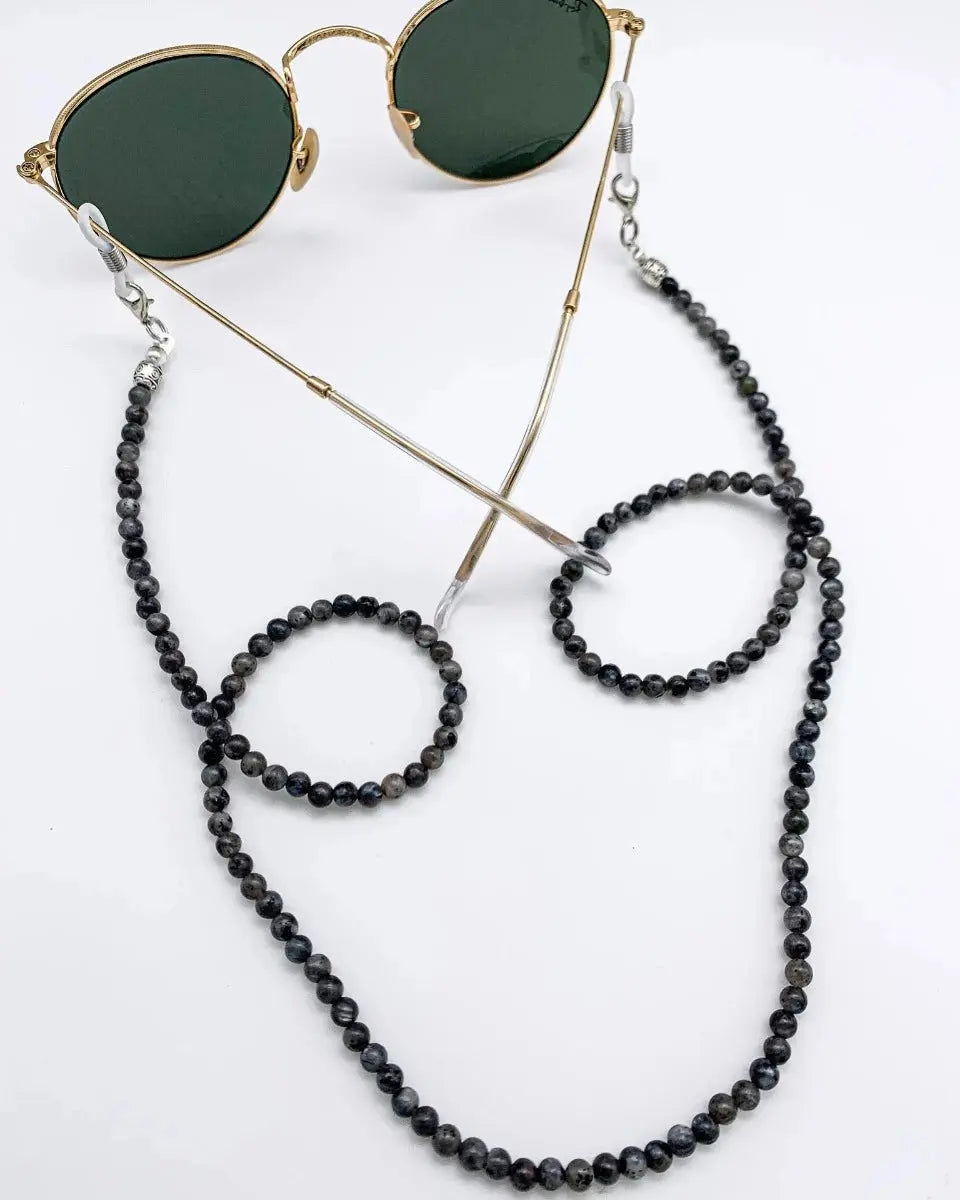 Brillenkette schwarz aus Edelsteinen