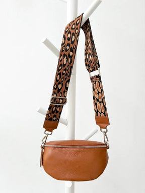 Crossbody Bag braun mit Gurt Leo
