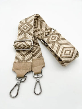 Crossbody bag beige mit Gurt mit rauten beige