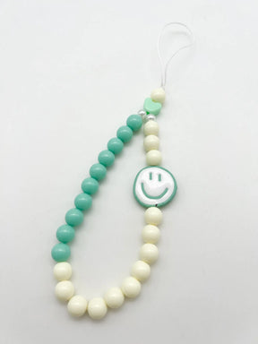 Handyanhänger Handykettchen mint mit Smiley