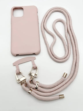 handyhülle mit ösen und kordel rosa