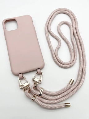 handyhülle mit ösen und kordel rosa