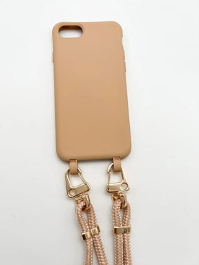 handyhülle mit ösen und kordel beige Handykette