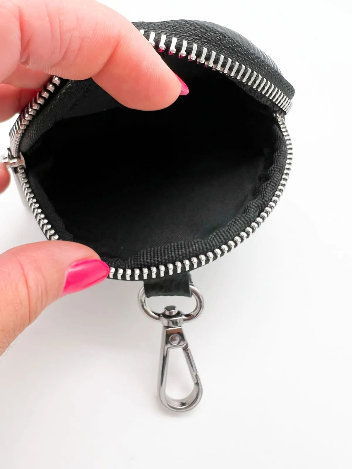 Mini Bag rund anhänger schwarz